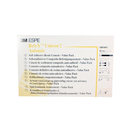 3M ESPE 56849 RelyX UniCem 2 Automix Resin Cement Syringes A2 Value Pack Universal 8.5 Gm 3/Pk EXP Jan 2024 3M ESPE 56849 RelyX UniCem 2 Automix Resin Cement Syringes A2 Value Pack Universal 8.5 Gm 3/Pk EXP Jan 2024